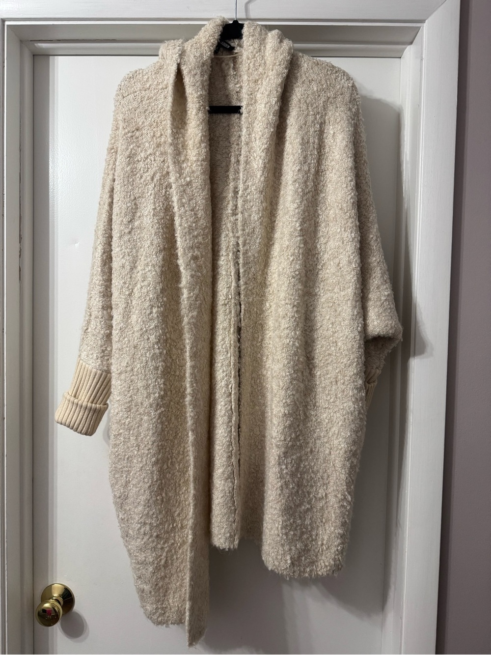 Steve Madden Cozy Cream Bouclé Open-Front Women's Sweater